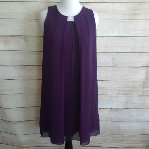 J.B.S. Dresses & Skirts - JBS Eggplant Shift Sleeveless Evening Dress